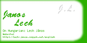 janos lech business card